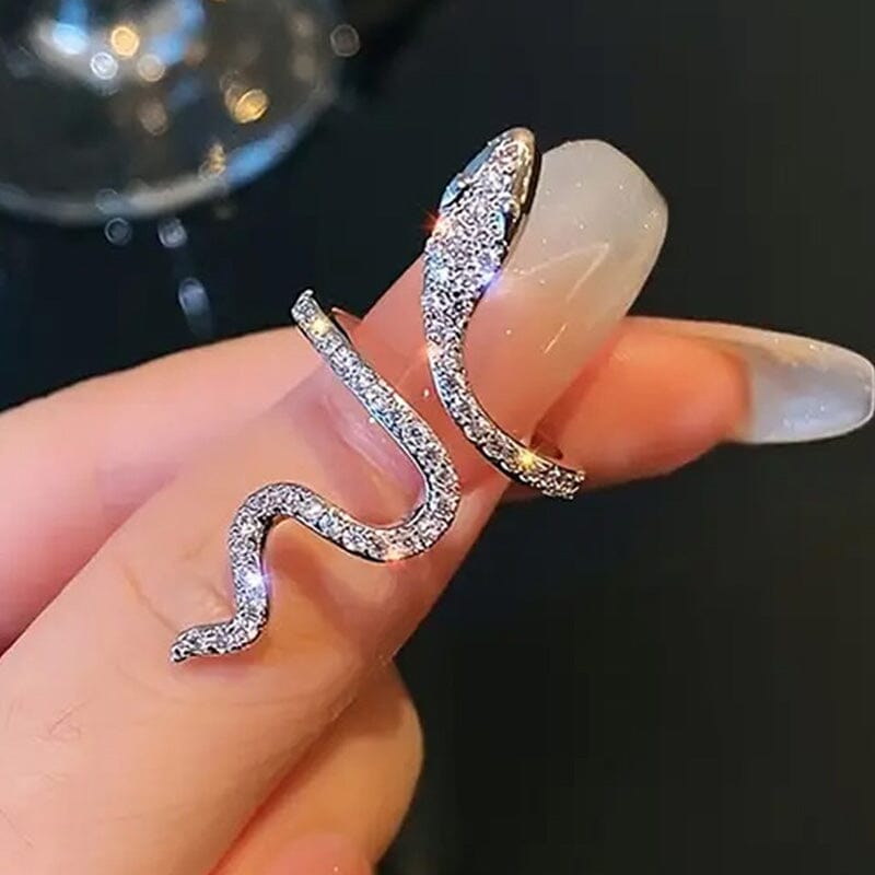 Cubic Zirconia Wrapped Small Snake Opening Adjustable Ring 2025 Sale Online