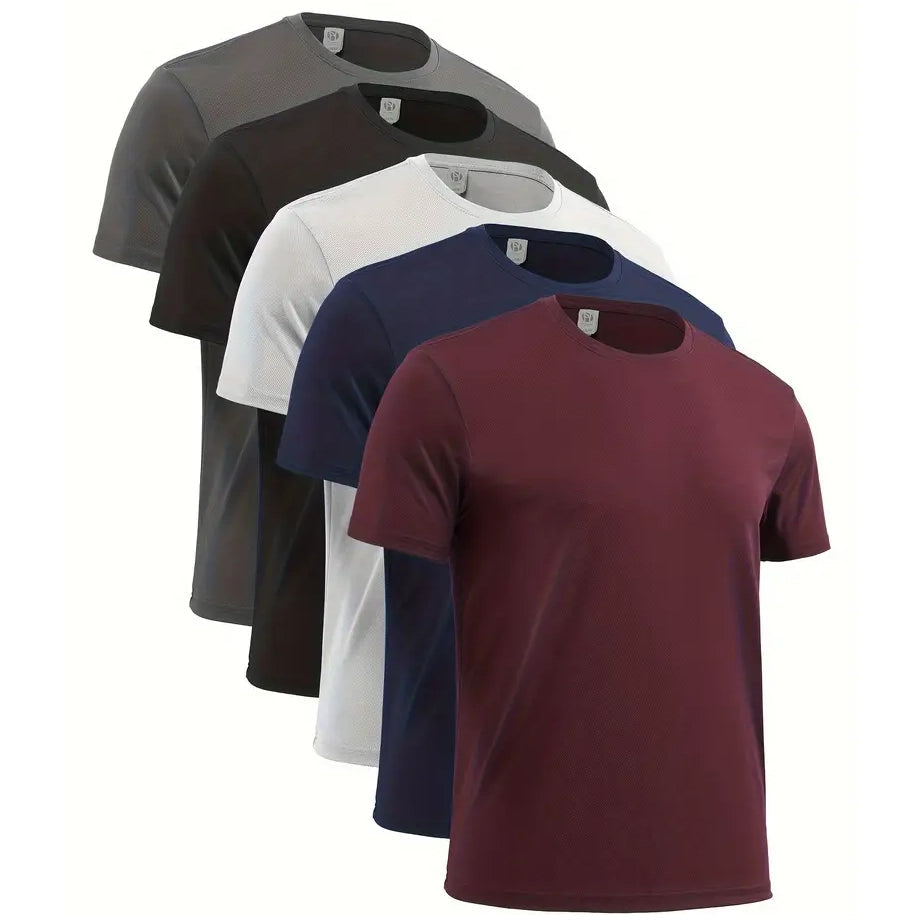 5-Pack: Quick Dry Men's T-Shirts Sport Short Sleeve Buy Cheap Low Shipping Fee