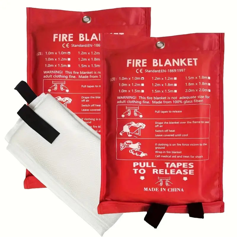 2-Pack: Premium Fiberglass Fire Blankets - Heat-Resistant, Compact and Reusable Browse Cheap Pice