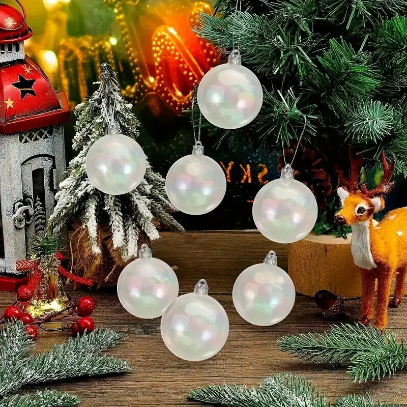 20-Pieces: Clear Iridescent Plastic Ornaments Balls for Crafts Limited Edition Cheap Pice