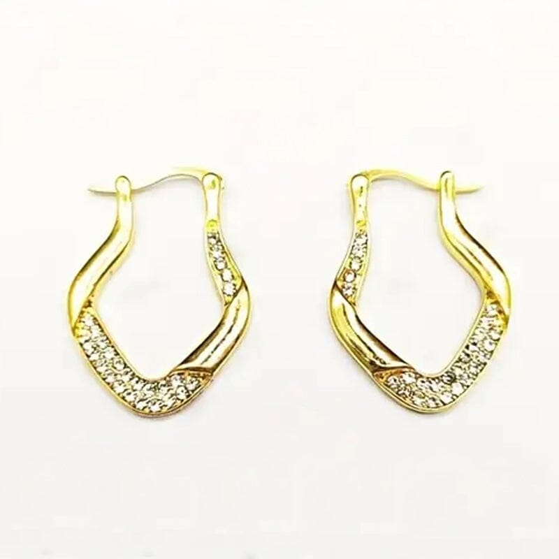 Golden Plated Zircon Jewelry Earrings Cheapest Sale Online