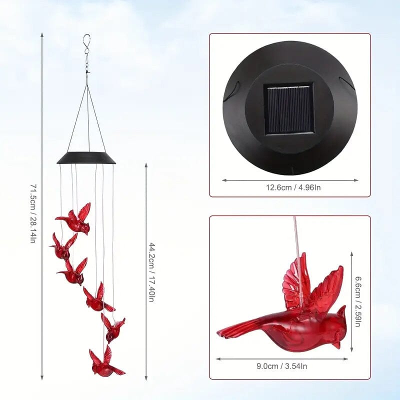 Flaming Bird Wind Chime Solar Lights Cheapest Pice