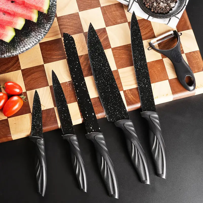 6-Piece Set: High Carbon Stainless Steel Sharp Kitchen Knives Shop For Online