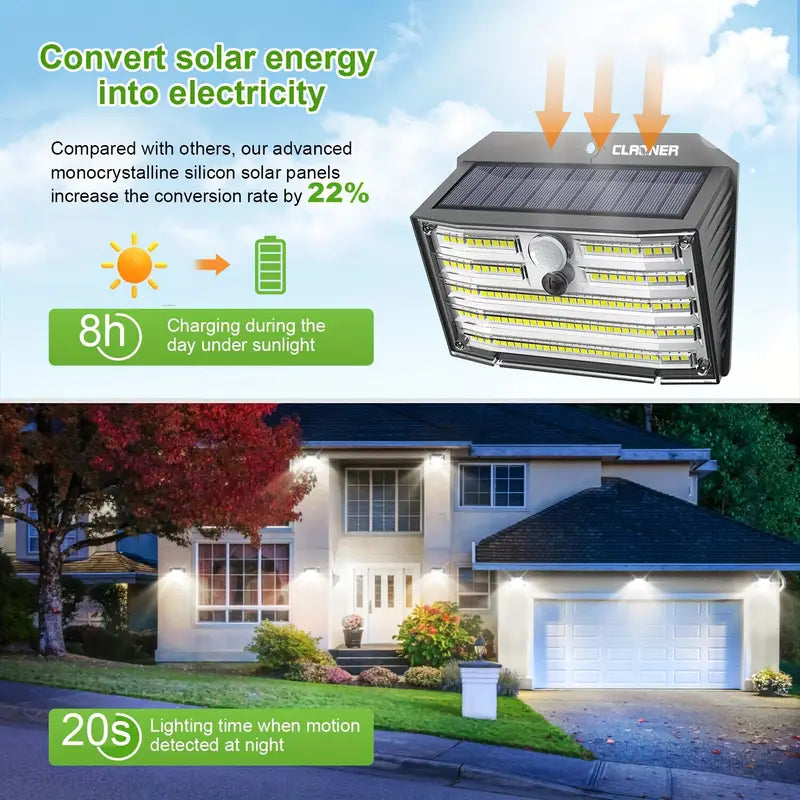 26 LED Solar Outdoor Lights Cold White Motion Sensor 270° Wide Angle Lighting Security Solar Powered Flood Lights Clearance Classic