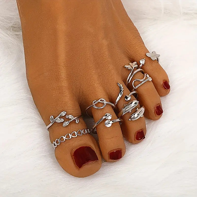 9-Pieces: Adjustable Foot Ring Set Clearance From China