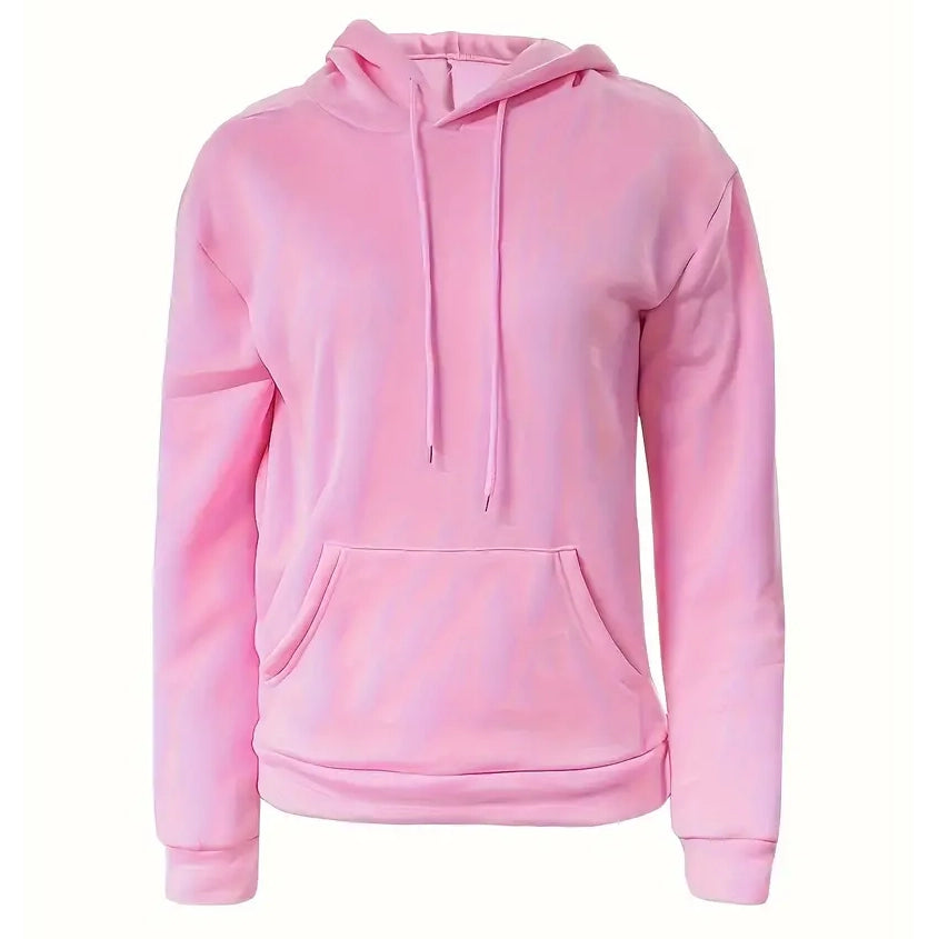 Solid Drawstring Casual Long Sleeve Hoodie Purchase For Sale