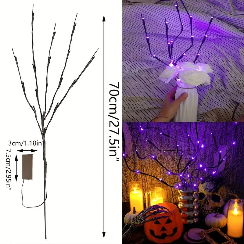 Tree Lamp Decoration Lights, 20 LED Purple Willow Branch Light Clearance Pices