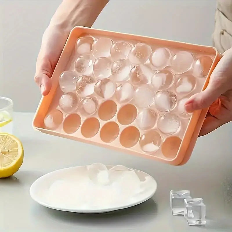 33 Round Shape Ice Cube Maker Tray Official