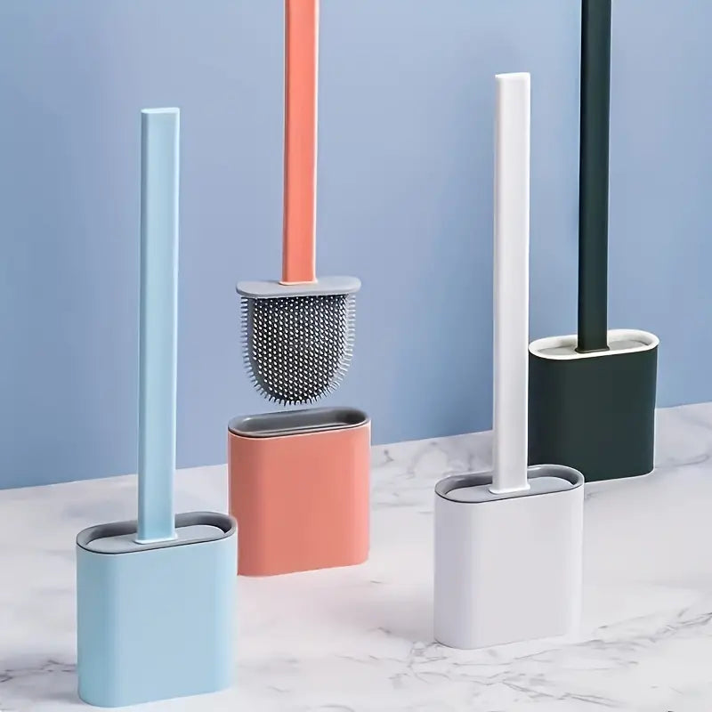 Silicone Toilet Brush with Long Holder Set Sale Recommend