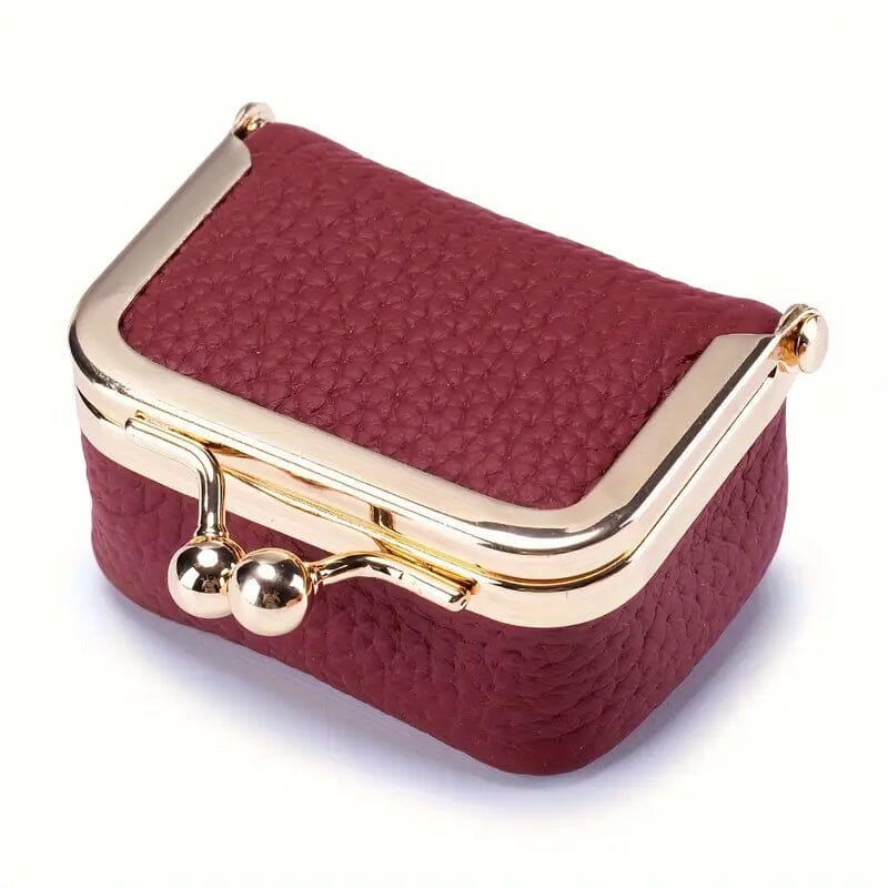 Genuine Leather Vintage-Inspired Coin Purse with Kiss Lock 2025 Sale Online