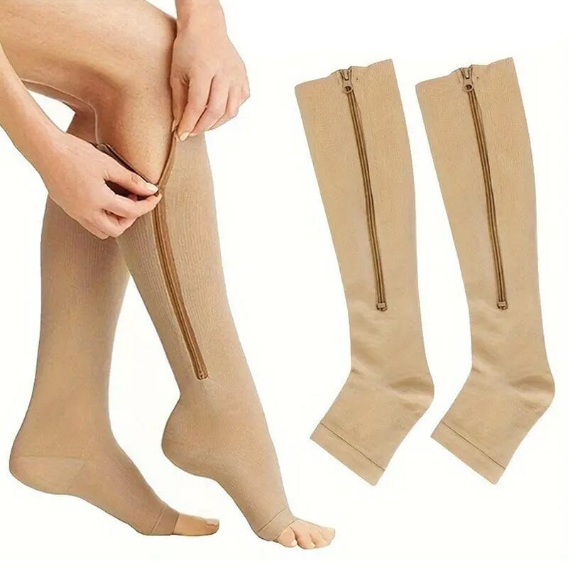 2-Pairs: Women's Open Toe Sports Compression Socks Outlet Store Cheap Pice