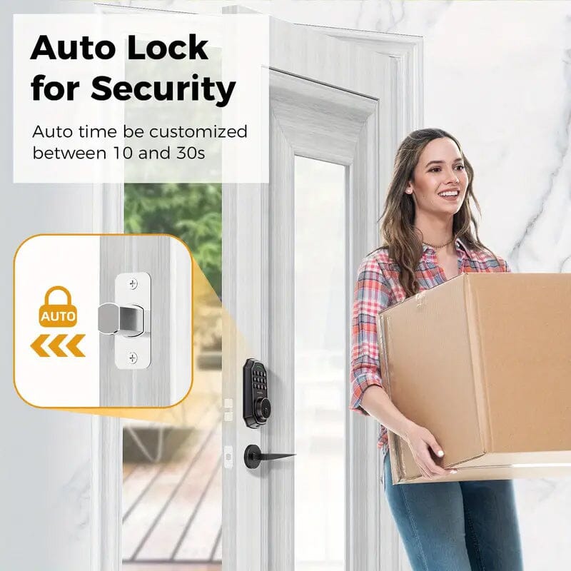 Smart Keypad Door Deadbolt Lock Set with 100-Code Keyless Entry and Anti-Peeking Password Clearance 2025