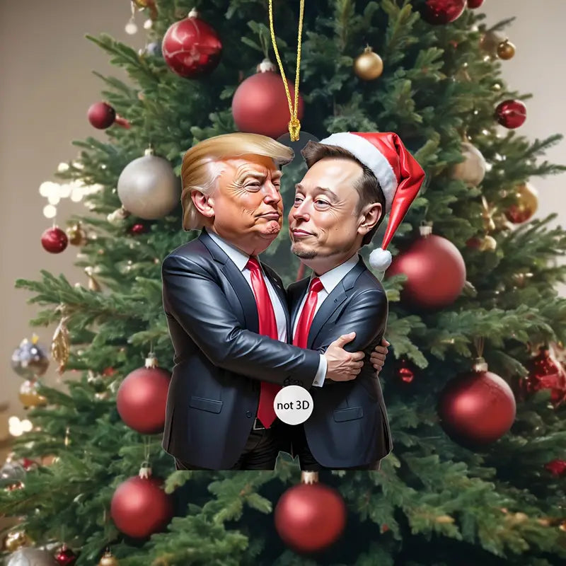 Trump & Musk Photo Acrylic Ornament Versatile Hanging Decor Clearance Fast Delivery