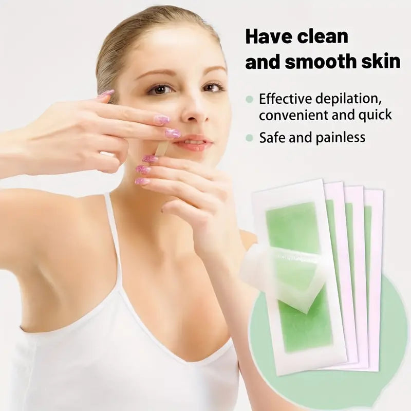 20-Pack: Green Aloe Vera Hair Removal Wax Strips Low Cost Cheap Pice