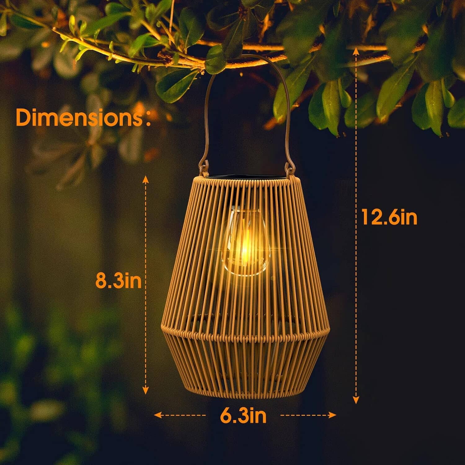 Hanging Solar Woven Lantern Solar Lamp Lights Decoration Clearance From China