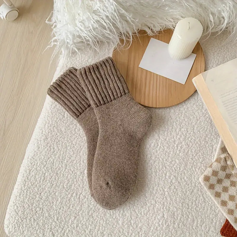 5-Pairs: Women's Stockings & Hosiery Simple Solid Thickened Socks Outlet Best Place