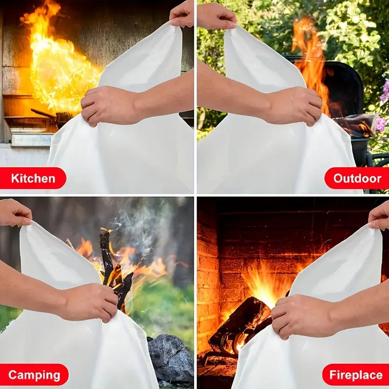 2-Pack: Premium Fiberglass Fire Blankets - Heat-Resistant, Compact and Reusable Browse Cheap Pice