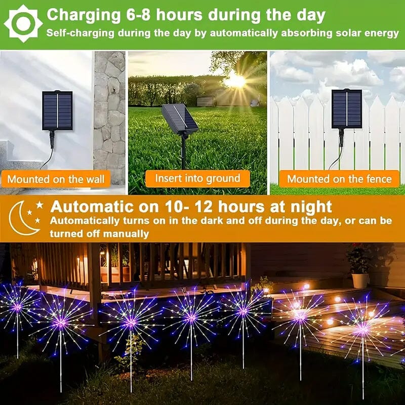 60 LED Multicolor Outdoor Solar Powered Firework Lights Sale Latest