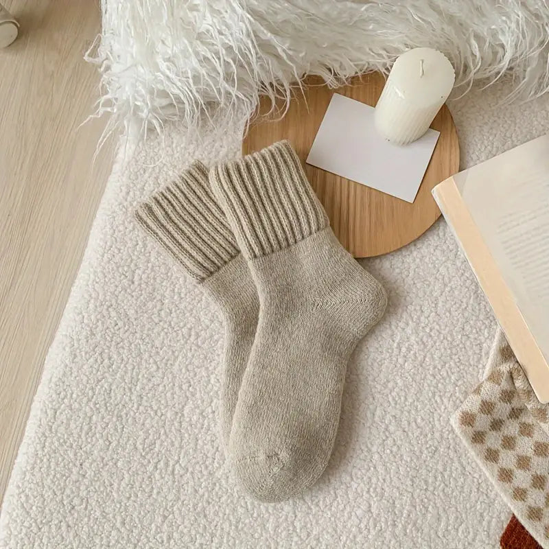 5-Pairs: Women's Stockings & Hosiery Simple Solid Thickened Socks Outlet Best Place