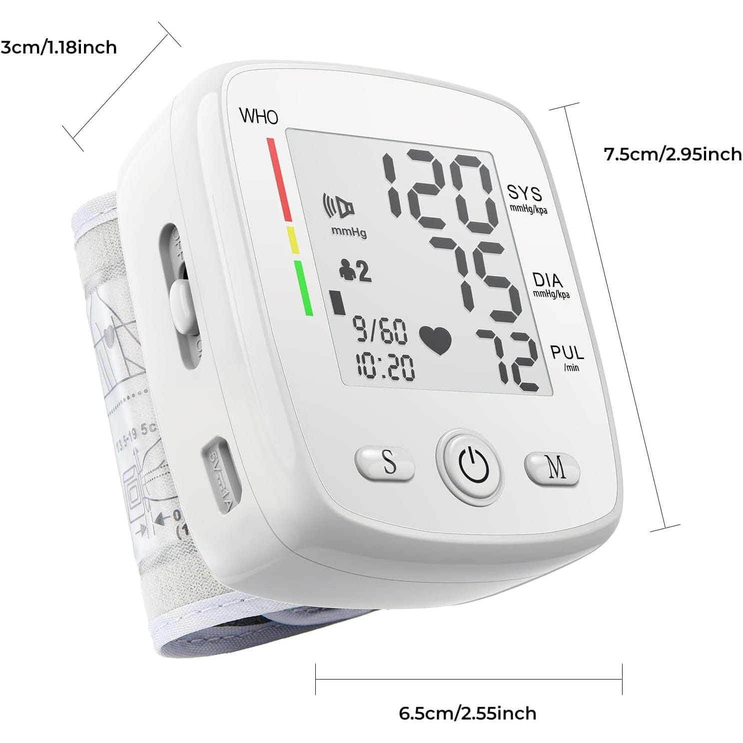 Blood Pressure Monitor Digital Wrist BP Machine Automatic BP Cuff with 2 Users 180 Memory Voice Large LCD Display Affordable Cheap Pice