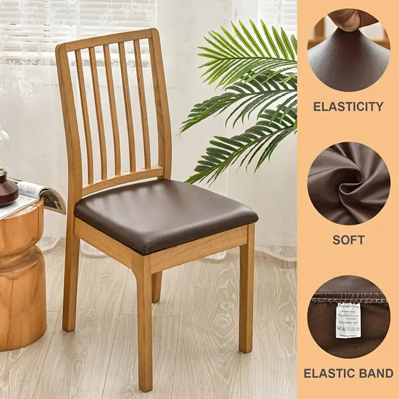 4-Pieces: Waterproof Removable Upholstered Leather Dining Chair Slipcovers Outlet Lowest Pice