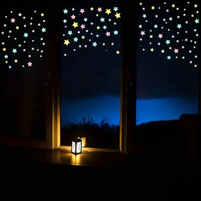 100-Pieces: Luminous Glow in the Dark Star Wall Stickers Really For Sale