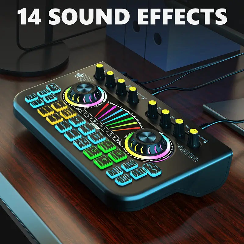 Audio Mixer, Live Sound Card And Audio Interface With DJ Mixer Effects And Voice Changer Cheap Sale Supply