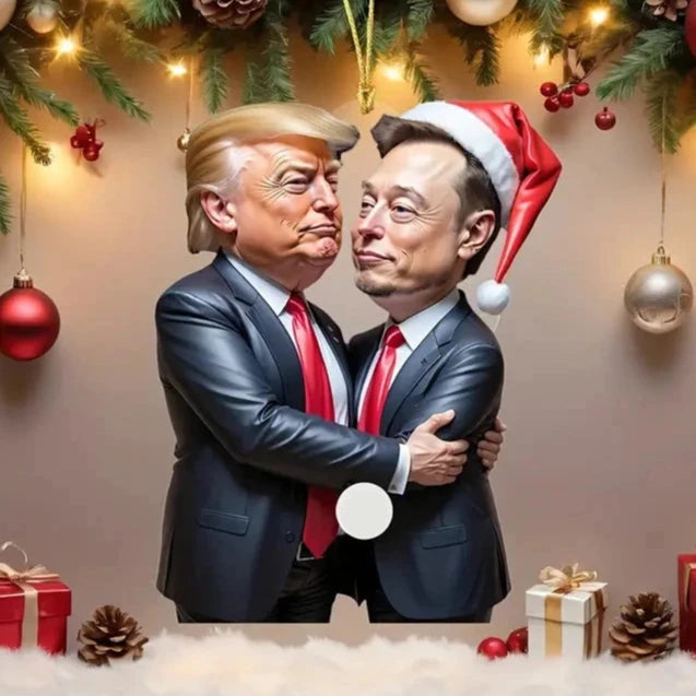 Trump & Musk Photo Acrylic Ornament Versatile Hanging Decor Clearance Fast Delivery