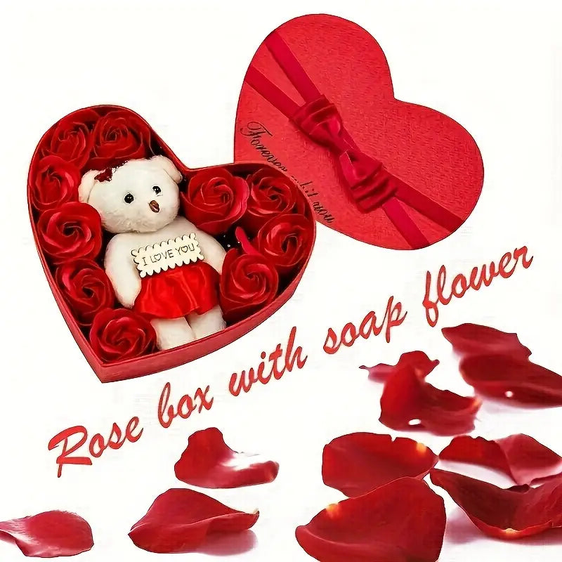 Rose-Shaped Soap Gift Box With Heart-Shaped Artificial Roses Sale Professional