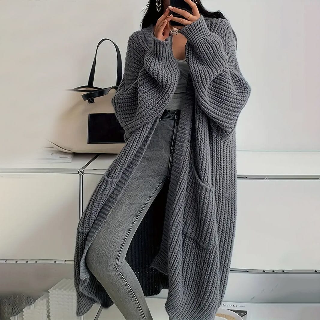 Casual Long Sleeve Drop Shoulder Long Length Outwear Cardigan Buy Cheap Big Discount