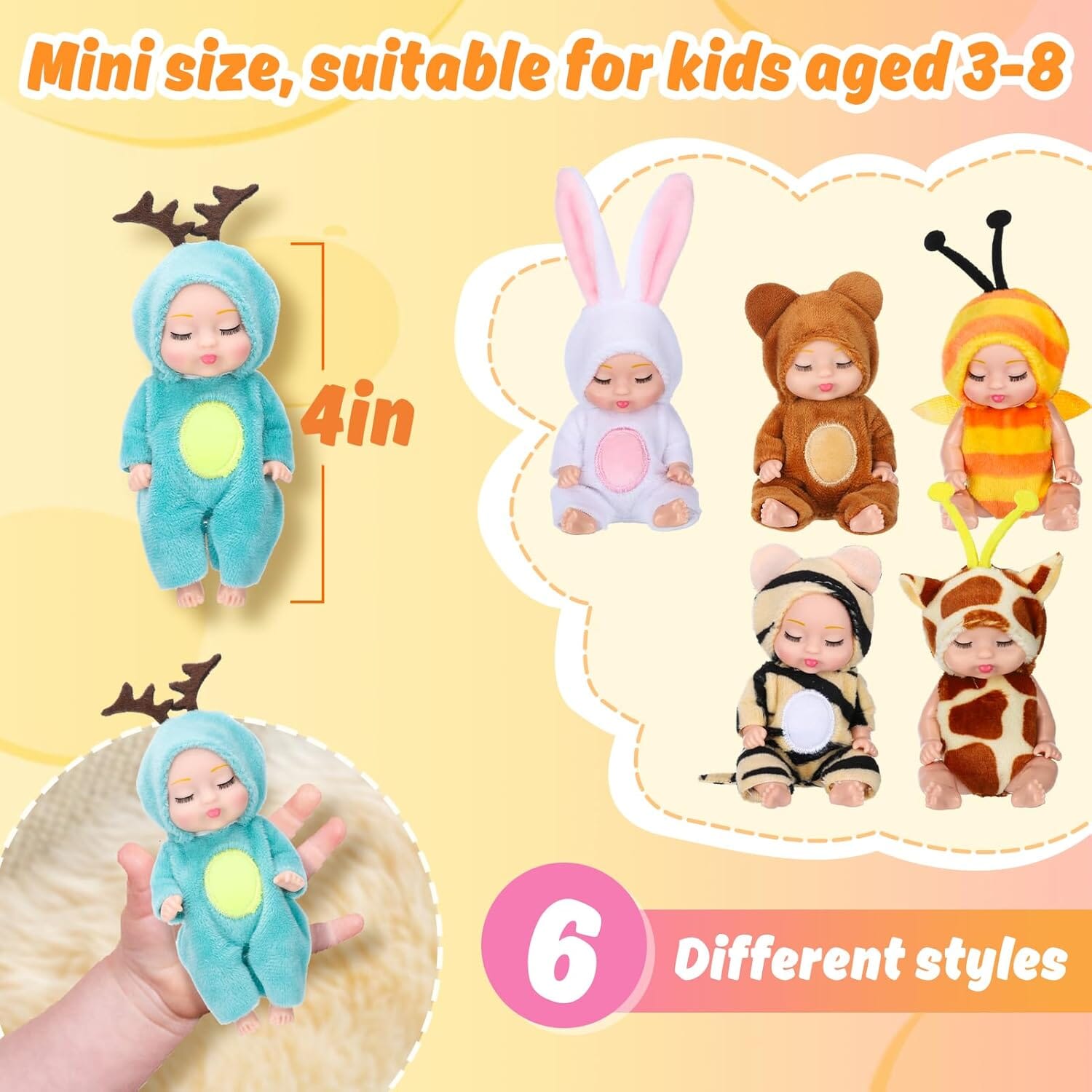 Adorable 4.3 Reborn Doll - Mini Cute Sleeping Youngsters Series Sale Popular