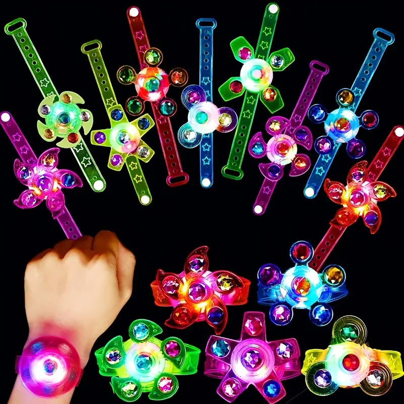 12-Pack: LED Cartoon Spinning Fidget Wristband Buy Cheap 2025