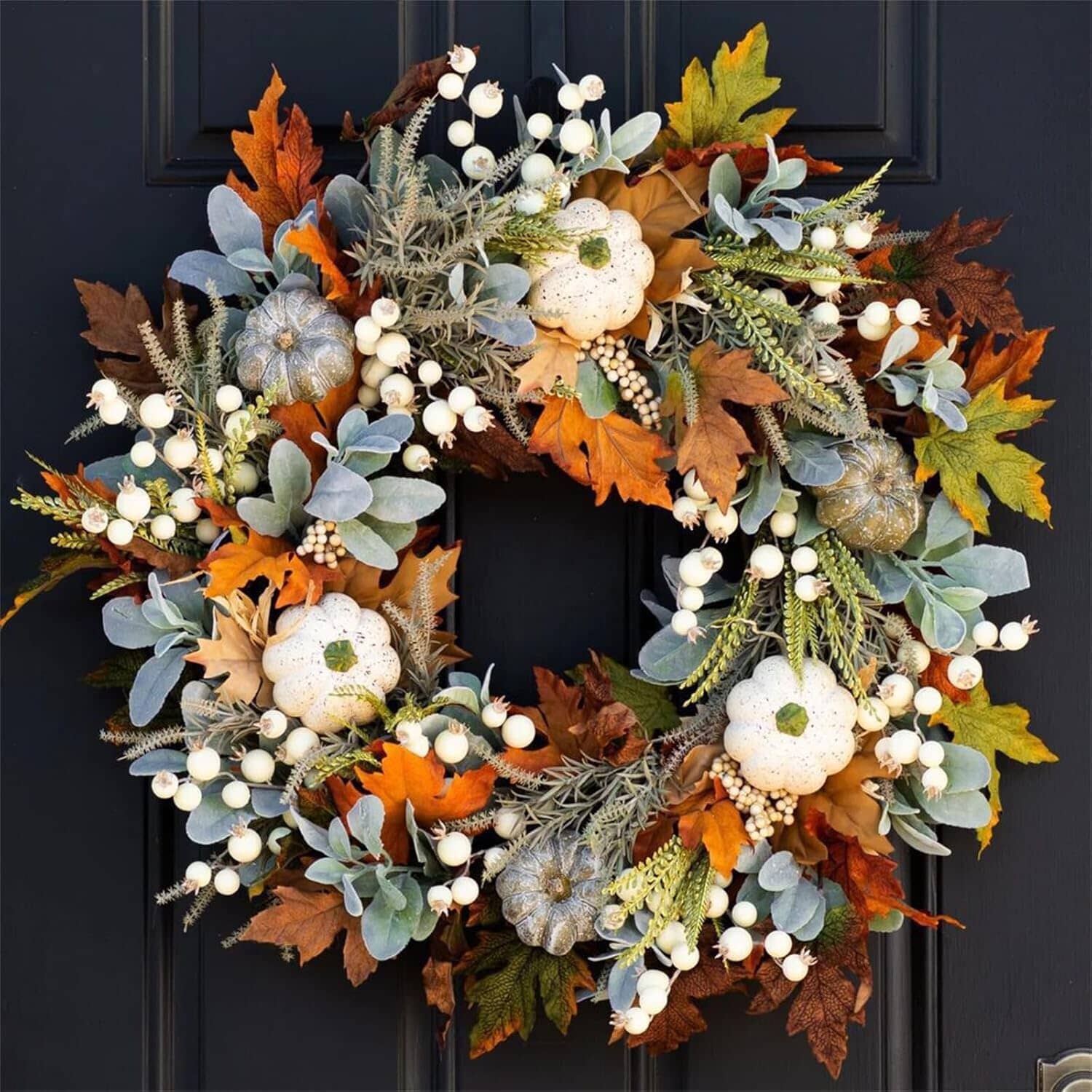 Front Door Autumn Pumpkin Maple Leaves Wreaths Cheap Sale Exclusive