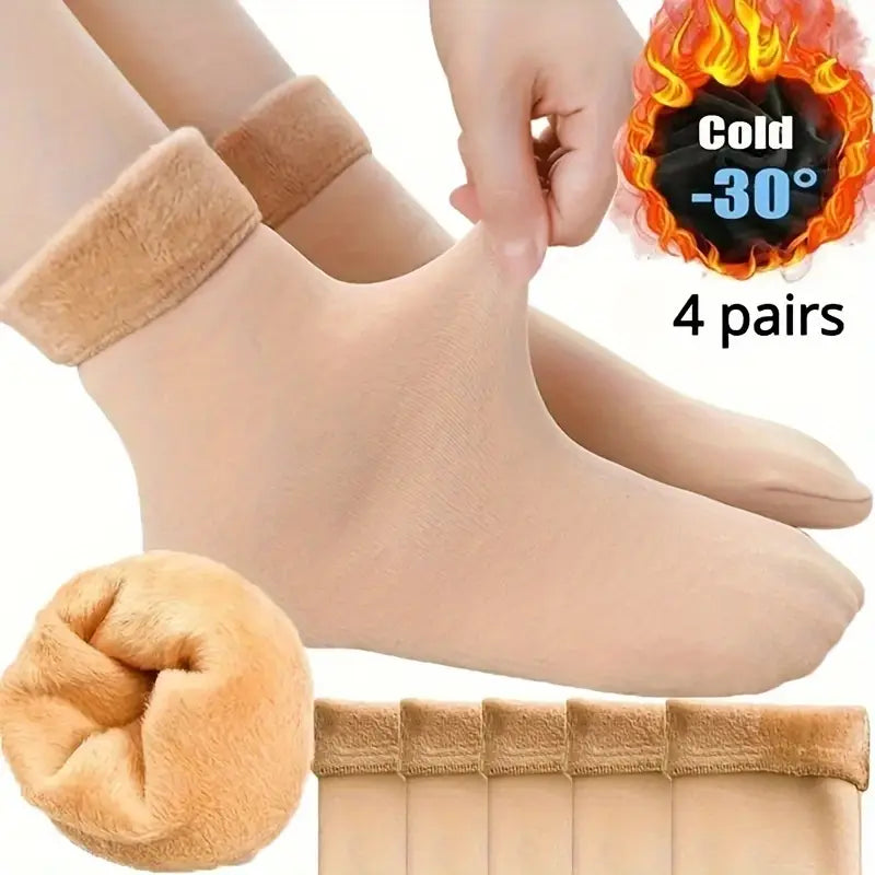 5-Pairs: Ultra-Soft Plush Lined Thermal Socks - Comfy Mid Tube Socks Cheap Sale Pay With Visa