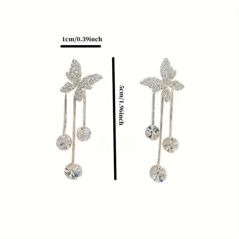 Golden-Tone Alloy Zirconia Dangle Earrings Very Cheap Pice