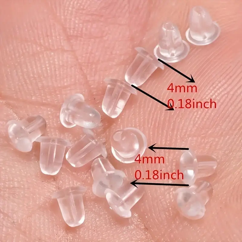 100-Pieces: Transparent Plastic Ear Clog Ear Stud Earring Pin Backs Ear Plug Clearance Free Shipping