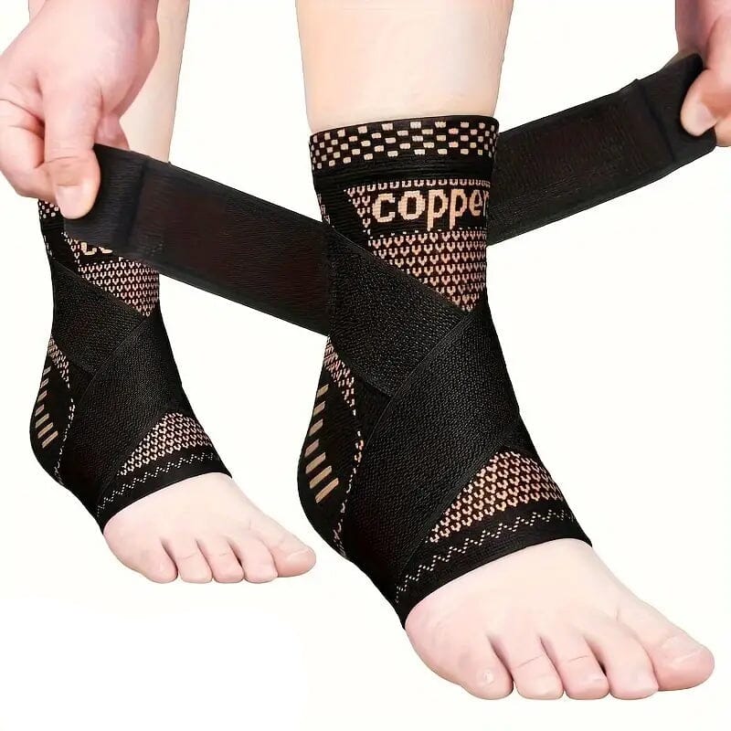 2-Pieces: Copper Adjustable Compression Ankle Guards Sale Big Discount