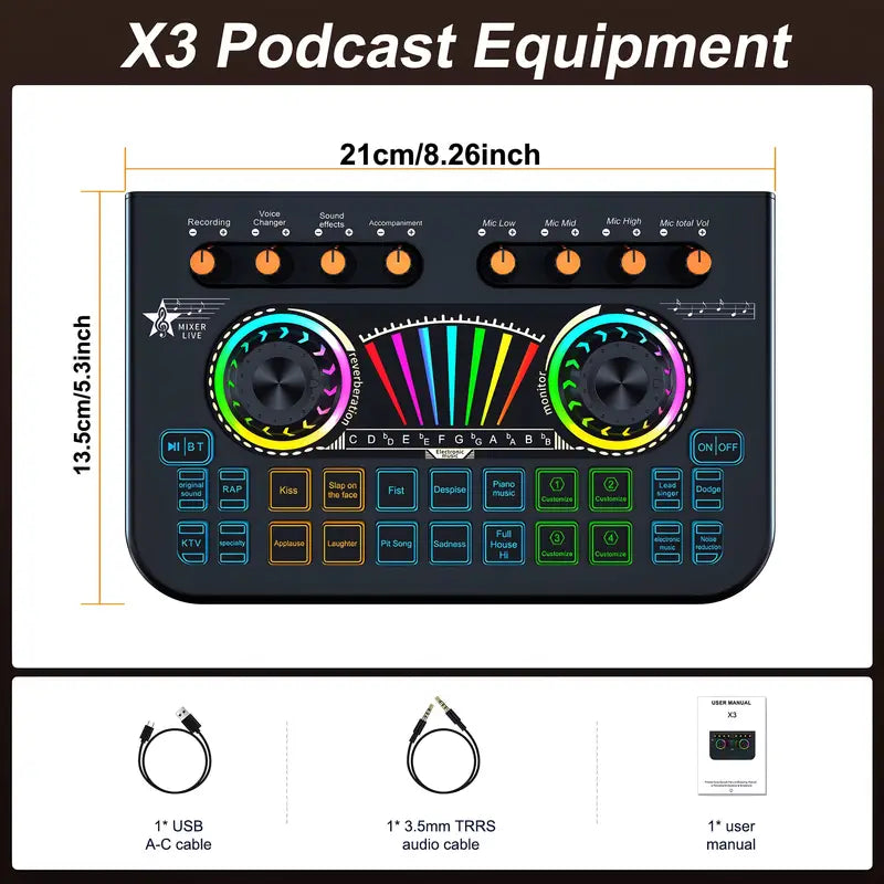 Audio Mixer, Live Sound Card And Audio Interface With DJ Mixer Effects And Voice Changer Cheap Sale Supply