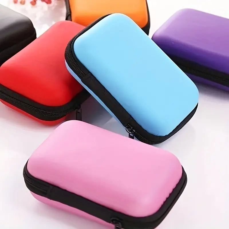 Mini Travel Portable Zippered Earphone, Coin, Jewelry, Accessory Box Clearance Footaction