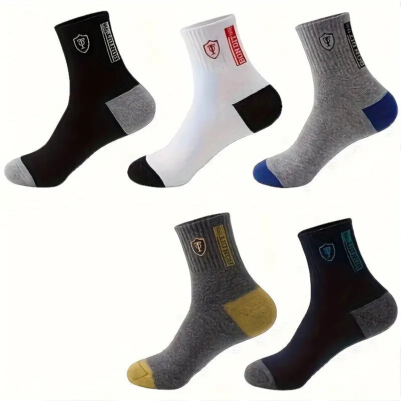 5-Pairs: Stylish Breathable Warm Crew Socks For Men Clearance Best Store To Get