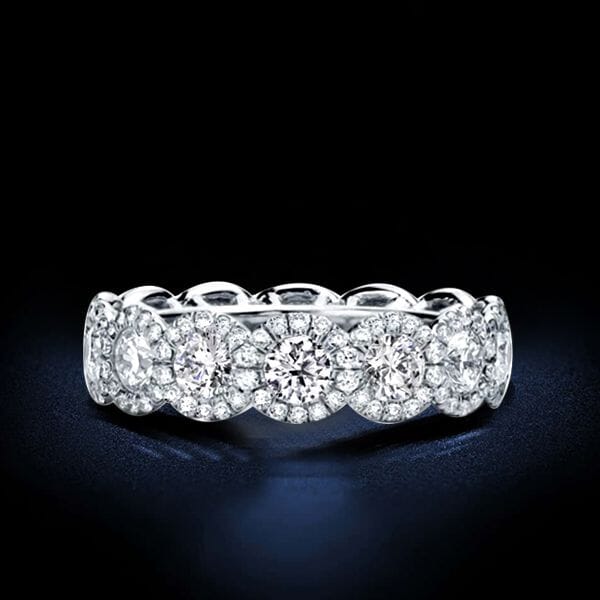 18kt White Gold Plated Simulated Diamond Eternity Band Ring Free Shipping For Sale