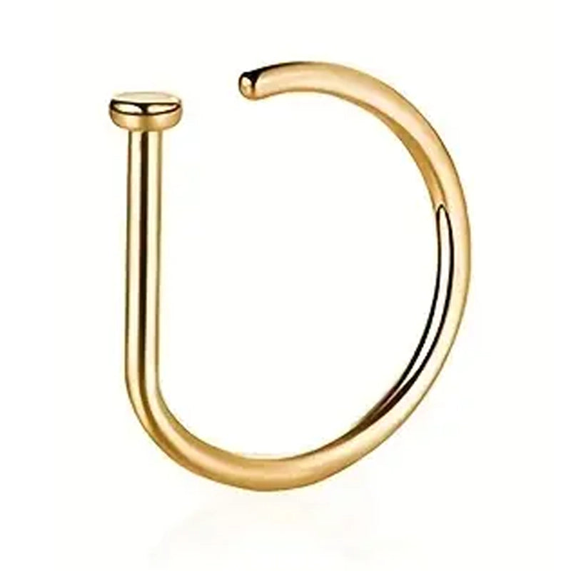 Elegant Punk-Style Stainless Steel Nose Rings - Clip-On Non-Piercing Design For Cheap Sale Online