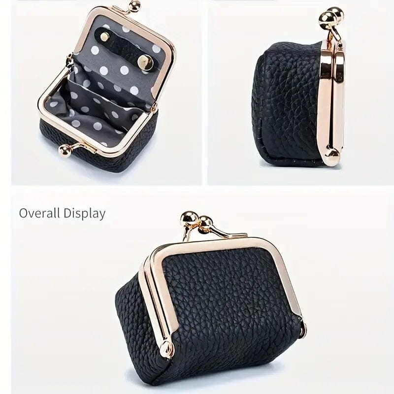 Genuine Leather Vintage-Inspired Coin Purse with Kiss Lock 2025 Sale Online