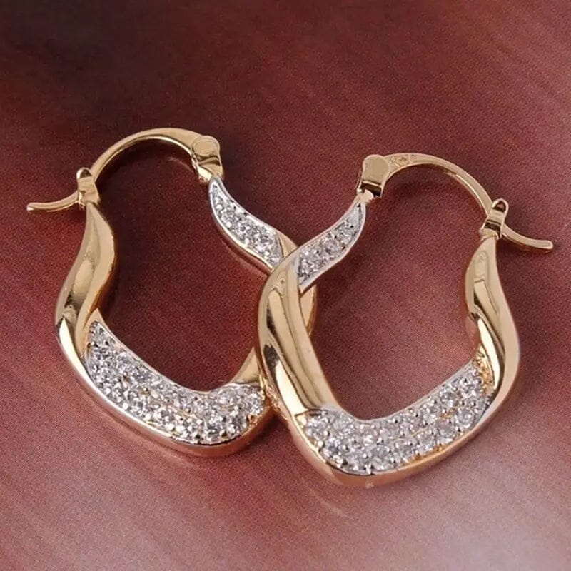 Golden Plated Zircon Jewelry Earrings Cheapest Sale Online