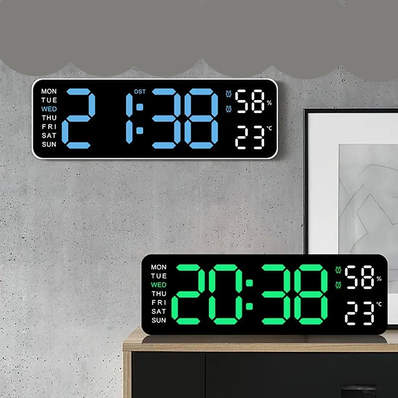 LED Digital Wall Clock with Large Display, Temperature & Humidity, Auto Light Sensor Many Kinds Of Cheap Pice