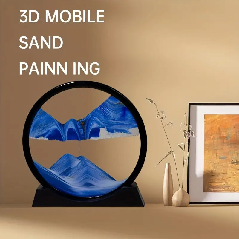 Blue Quicksand Art Glass Ornament - 3D Moving Sand Painting Cheap Discount Sale