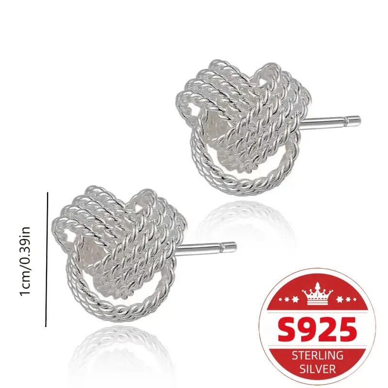 925 Sterling Silver Braided Ball Earrings Discount Sale Online