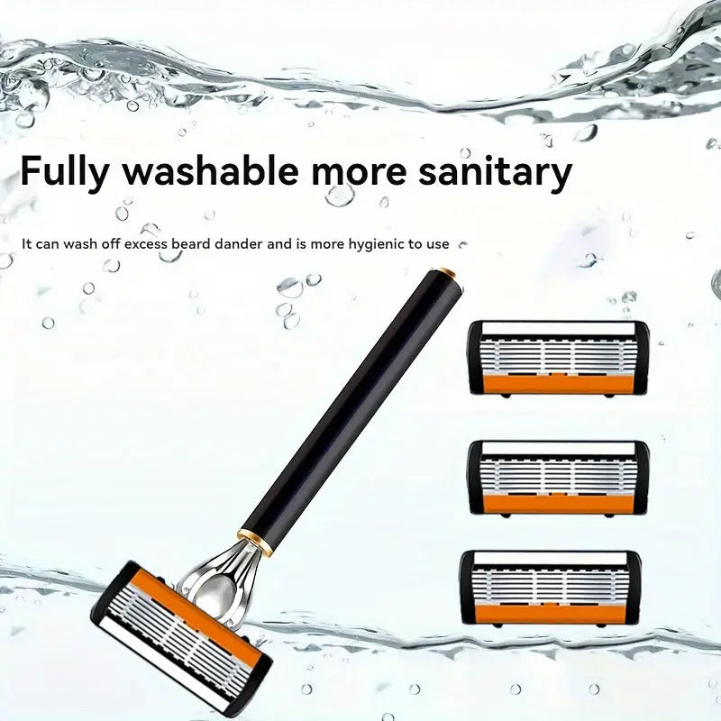 Replacement Razor Blades Safety Shaver Set with Anti-Slip Metal Handle with 1 Razor + 36 Blades Outlet Countdown Package