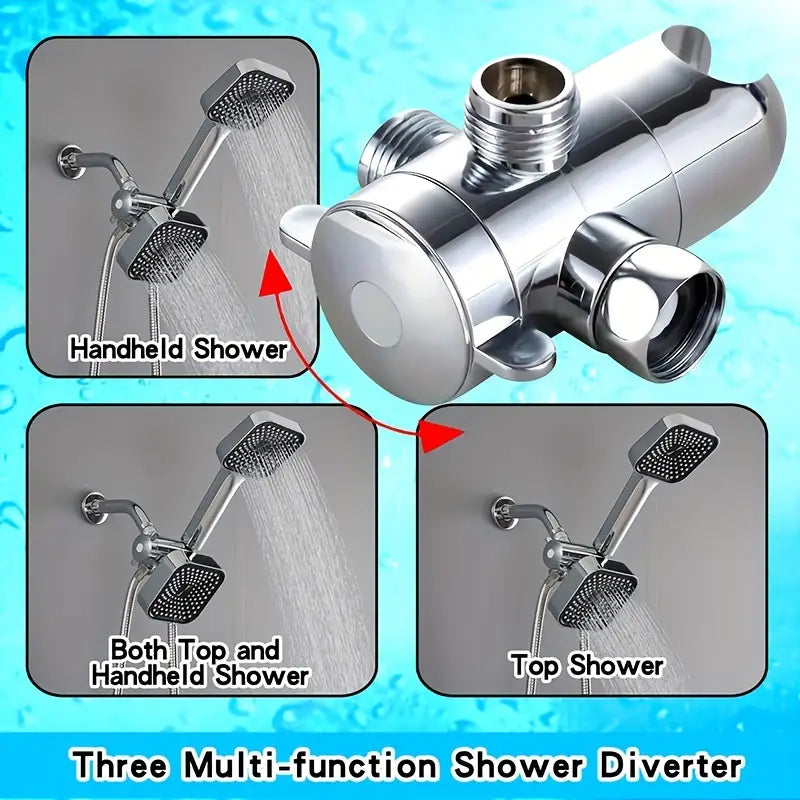 2-in-1 Handheld & Rainfall Shower Head Set with Long Hose and T-Valve Cheap Sale Visit New