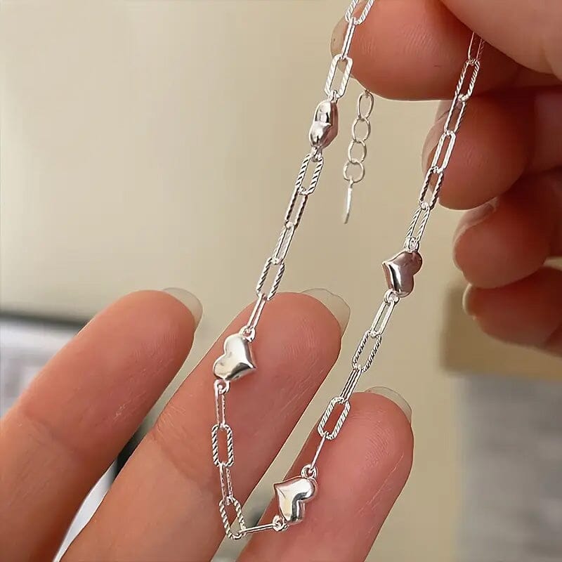 Heart-Shaped S925 Silver Bracelet Clearance Best Seller